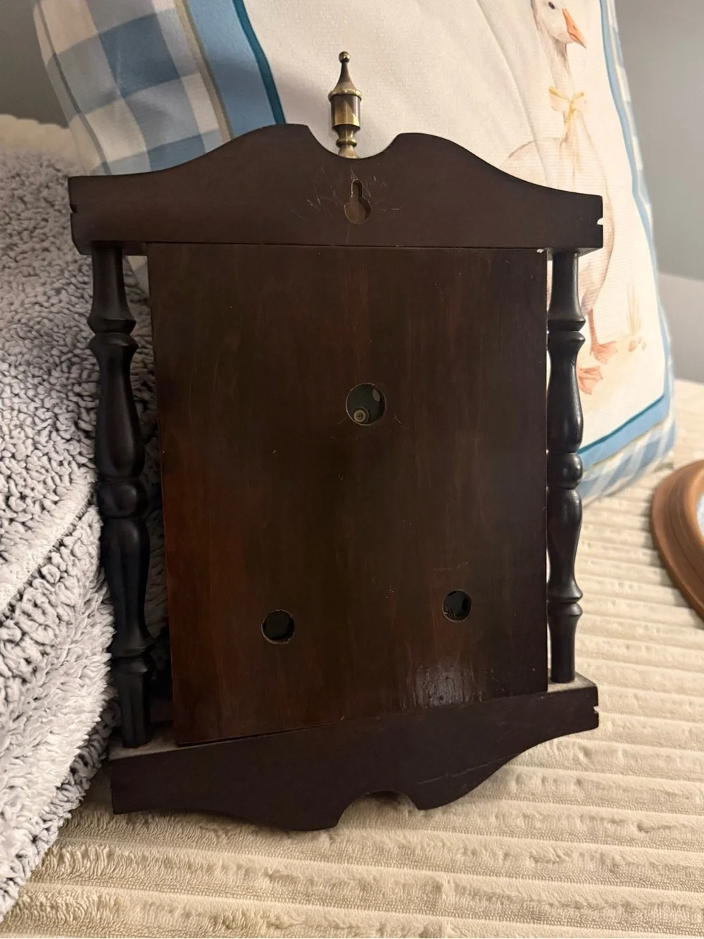 Vintage-Style Wall Weather Station with Brass Dials in Brown and Gold